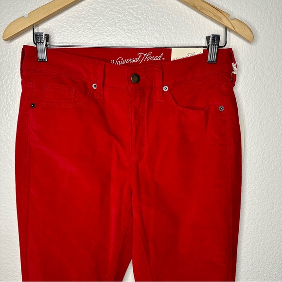Universal Thread Red Velvet High Rise Ankle Cropped Skinny Jeans - Picture 8 of 10